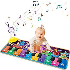 Kids Musical Piano Mats with 25 Music Sounds,Musical Toys Baby Floor Piano Keyboard Mat Carpet An... | Amazon (US)