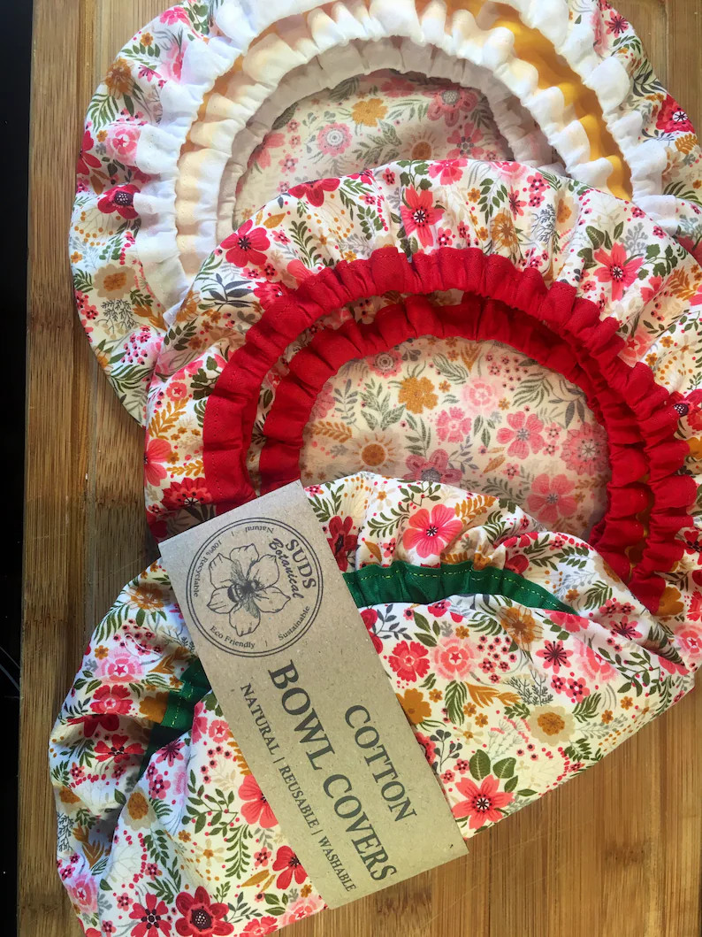 Summer Floral Cotton Bowl Covers - Breathable - Washable - Reusable - Eco Friendly - Etsy | Etsy (US)