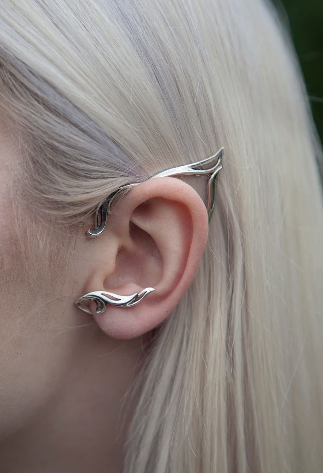 Elf ear cuff silver, Elven ear wrap no piercing, Fairy earring | Etsy (US)