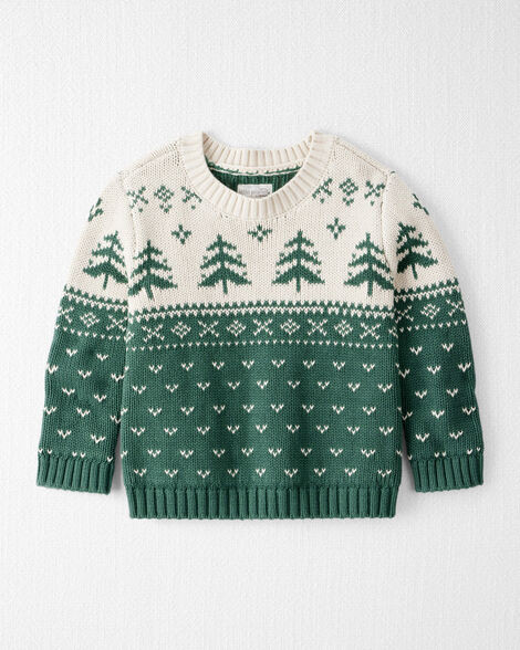 Toddler Organic Cotton Evergreen Fair Isle Sweater | Carter's Inc