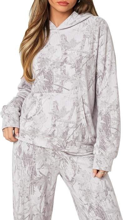 SUUKSESS Women 2 Piece Sets 2025 Oversized Hoodie Sweatshirt Wide Leg Sweatpants | Amazon (US)