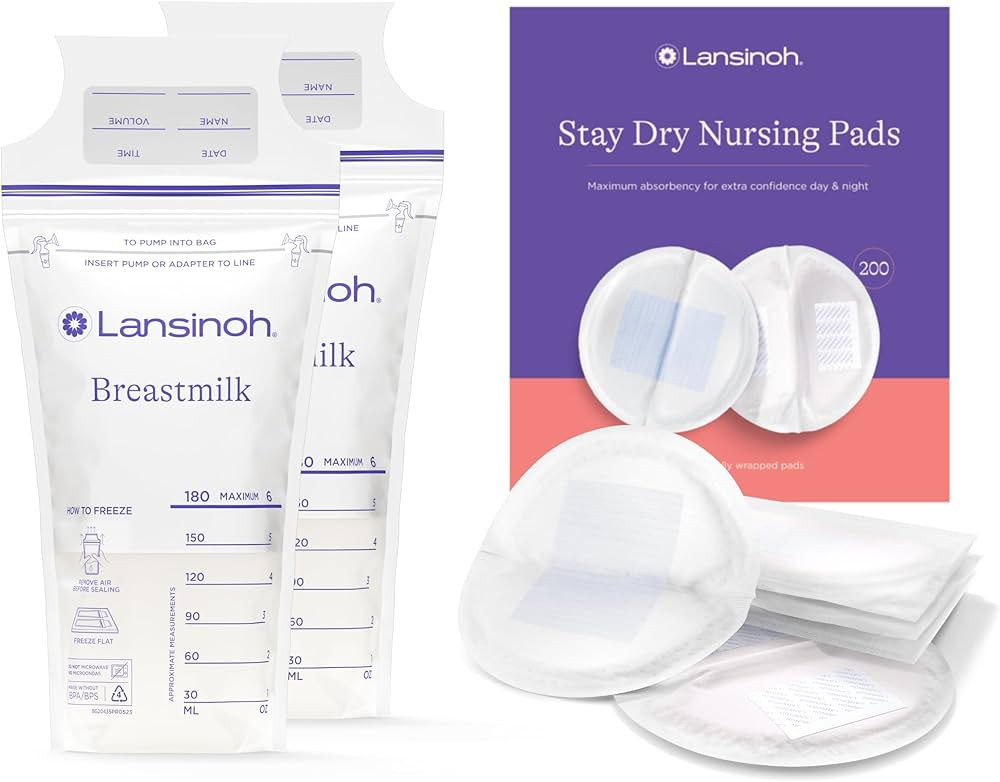 Lansinoh Breastmilk Storage Bags, 200 Count, Breast Milk Storage Bags for Feeding, Baby Essential... | Amazon (US)