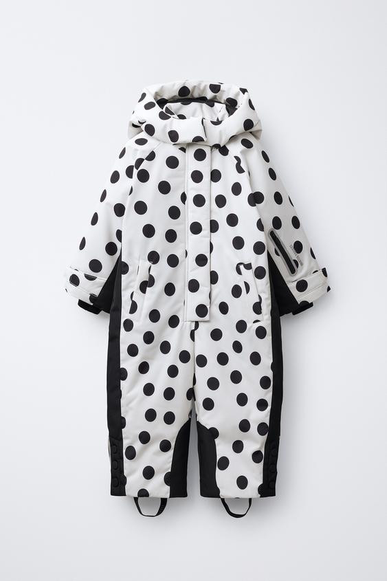 WATER RESISTANT AND WINDPROOF POLKA DOT JUMPSUIT | Zara US