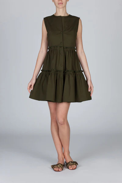 The Elena Dress - Olive Green | Marta Scarampi