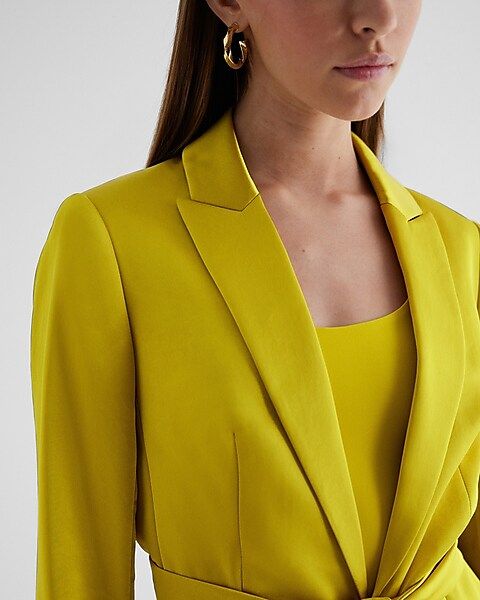Satin Tie Waist Blazer | Express