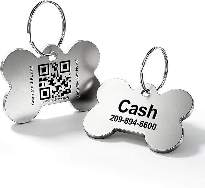 Dog Tags Personalized, Custom Pet ID Tags with QR Code, Real-time Scan Alerts, Modifiable Pet Pro... | Amazon (US)