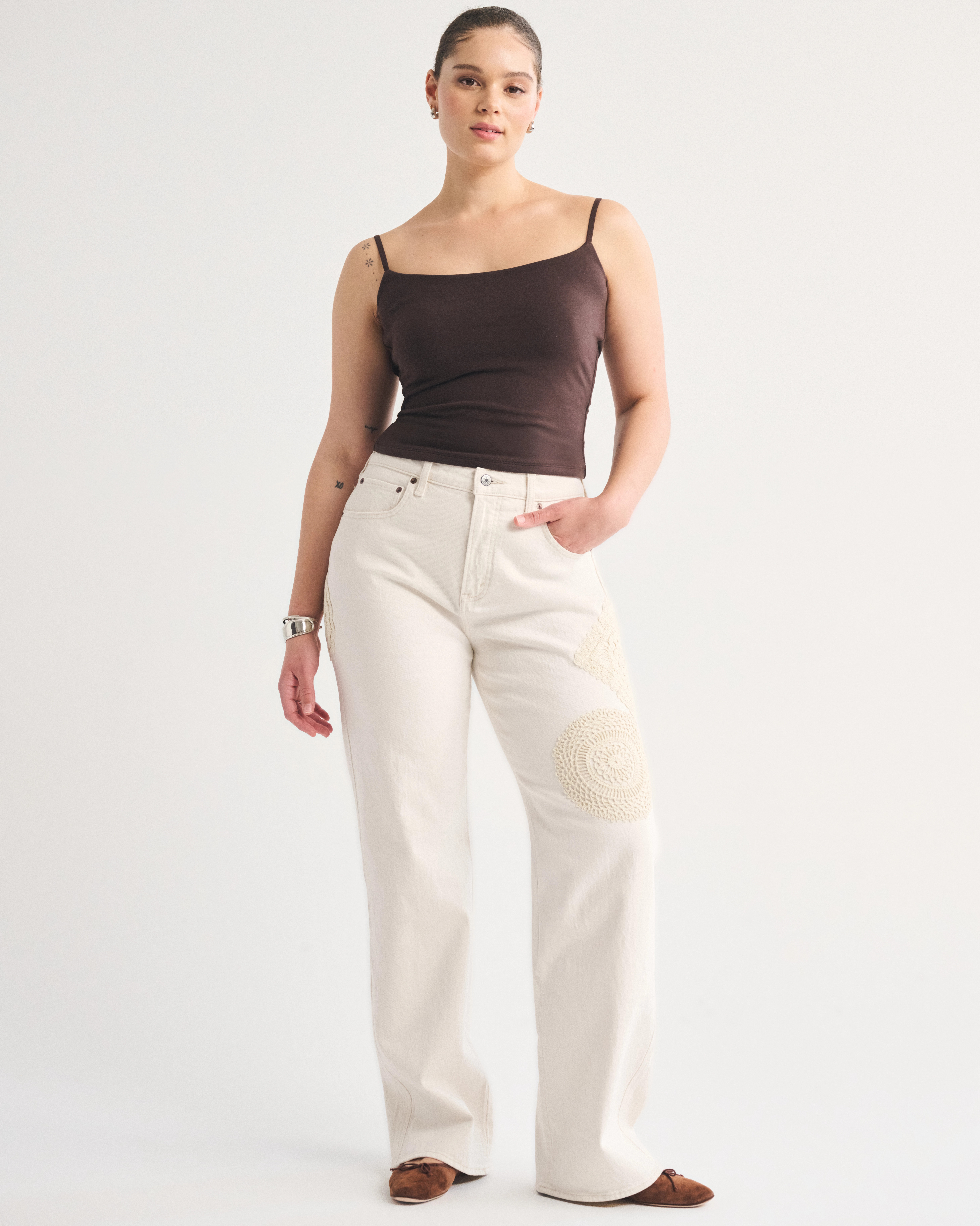 High Rise 90s Relaxed Crochet-Style Jean | Abercrombie & Fitch (US)
