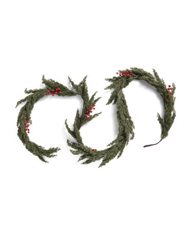 108In Pine And Red Berry Garland | TJ Maxx