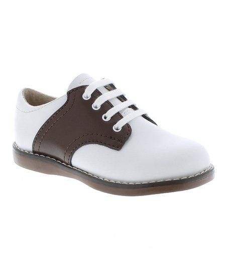 White & Taffy Cheer Leather Oxford - Boys | Zulily