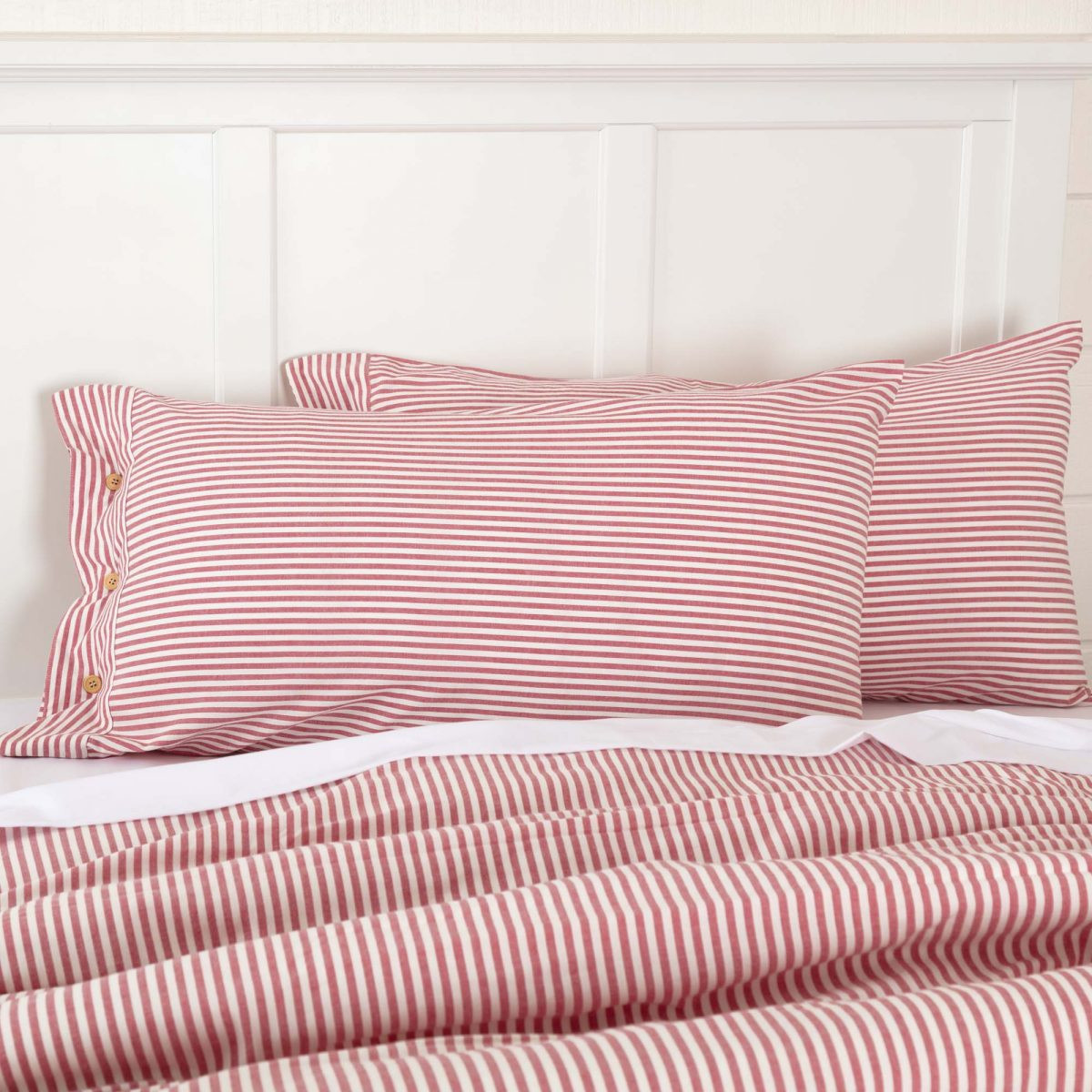 Farmhouse Ticking Red Sham - Piper Classics | Piper Classics