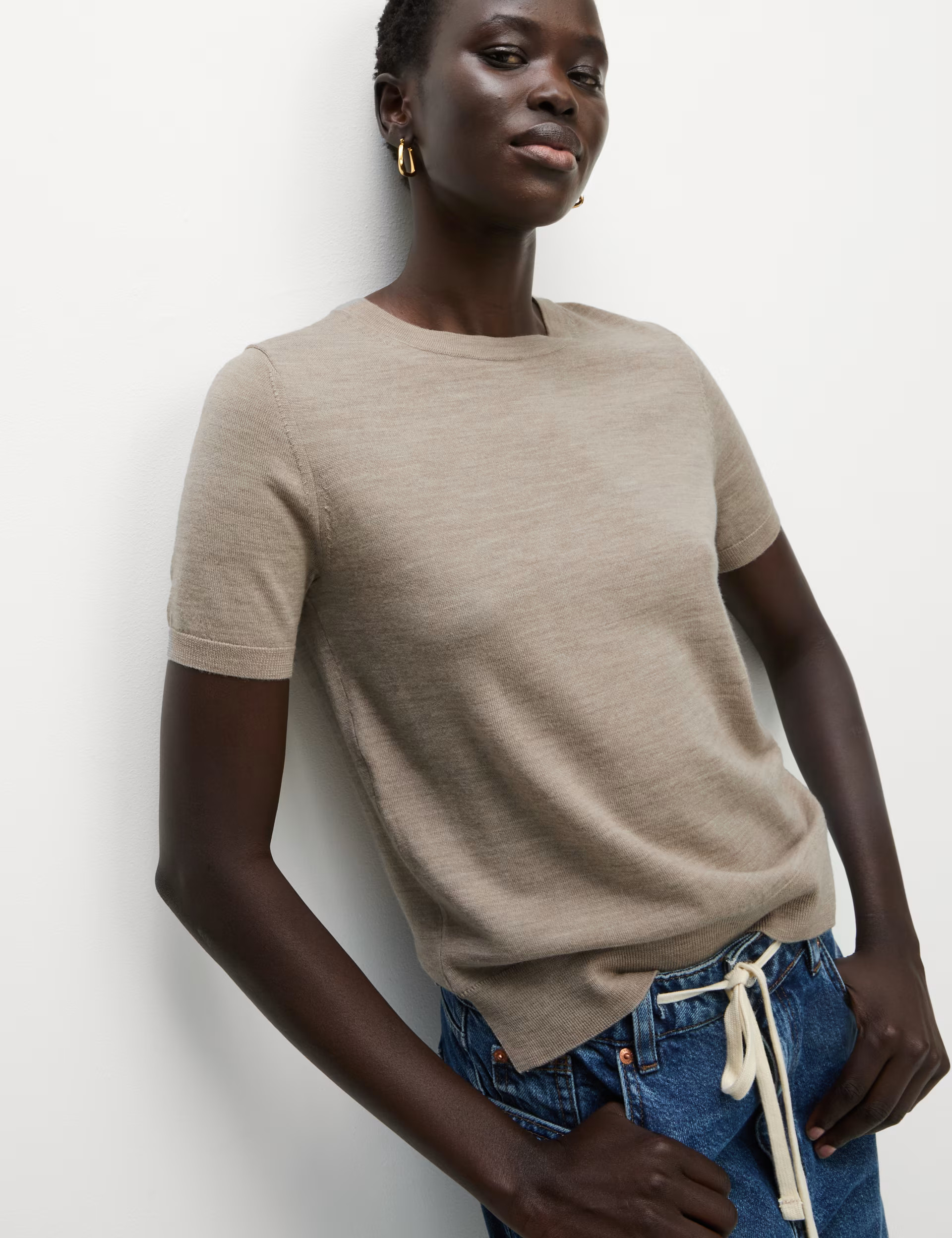 Pure Merino Wool Crew Neck Knitted Top | Marks & Spencer (UK)