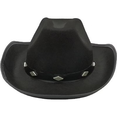 4E's Novelty Black Felt Cowboy Hat for Men & Women - Studded Western Cowboy Hat - Cowboy Hat for Western Themed Party & Cowboy Costume Accessory | Target