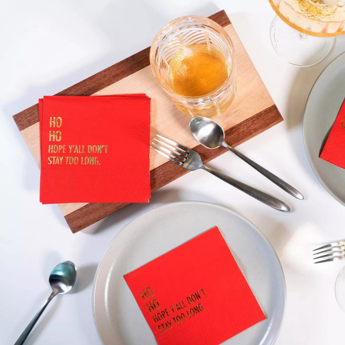 Pretty Alright Goods 20ct 'Ho Ho Hope You Don't Stay Too Long' Cocktail Napkins | Target