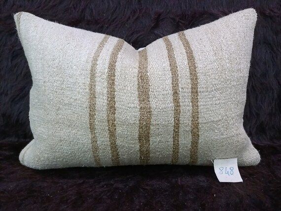 Hemp Kilim Pillow 16"×24" İnches Decorative Pillow Anatolian Kilim Pillow Homedecor Homeinterio... | Etsy (US)