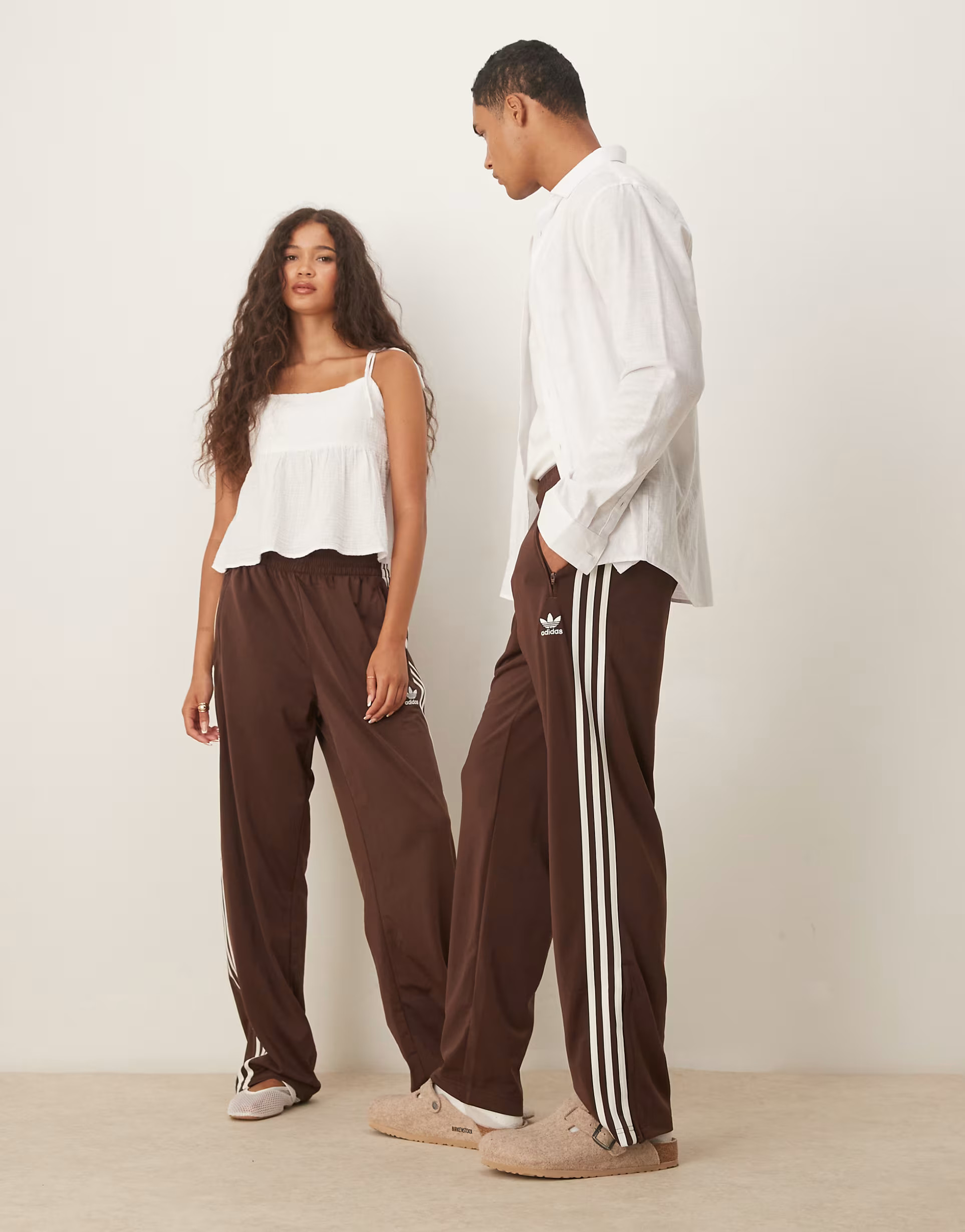 adidas Originals Firebird track pants in brown | ASOS (Global)