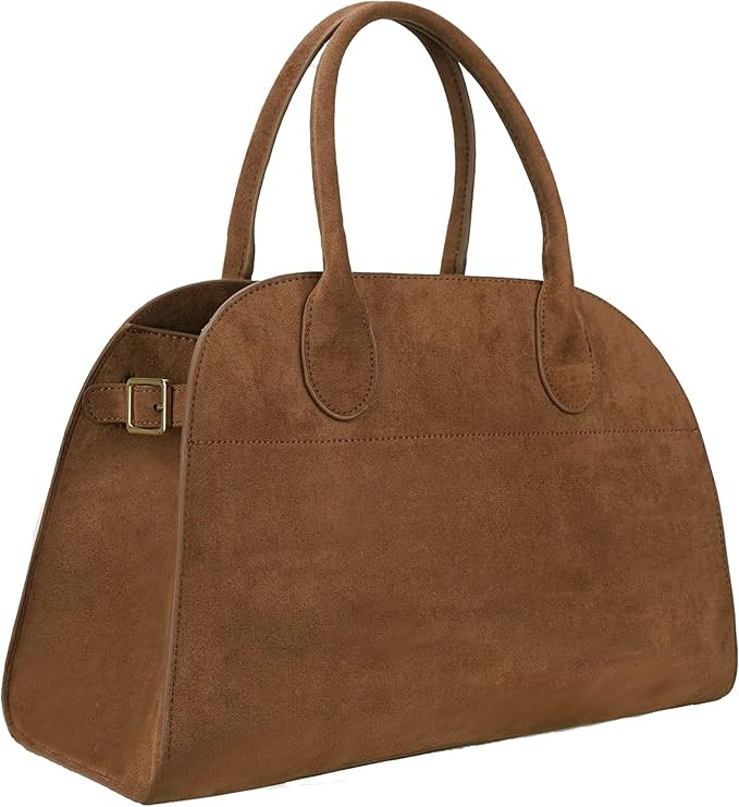 Large Suede Tote Bag For Women,Suede Retro Shoulder Bag,Crossbody Bag Faux Leather Handbag Trendy... | Amazon (US)