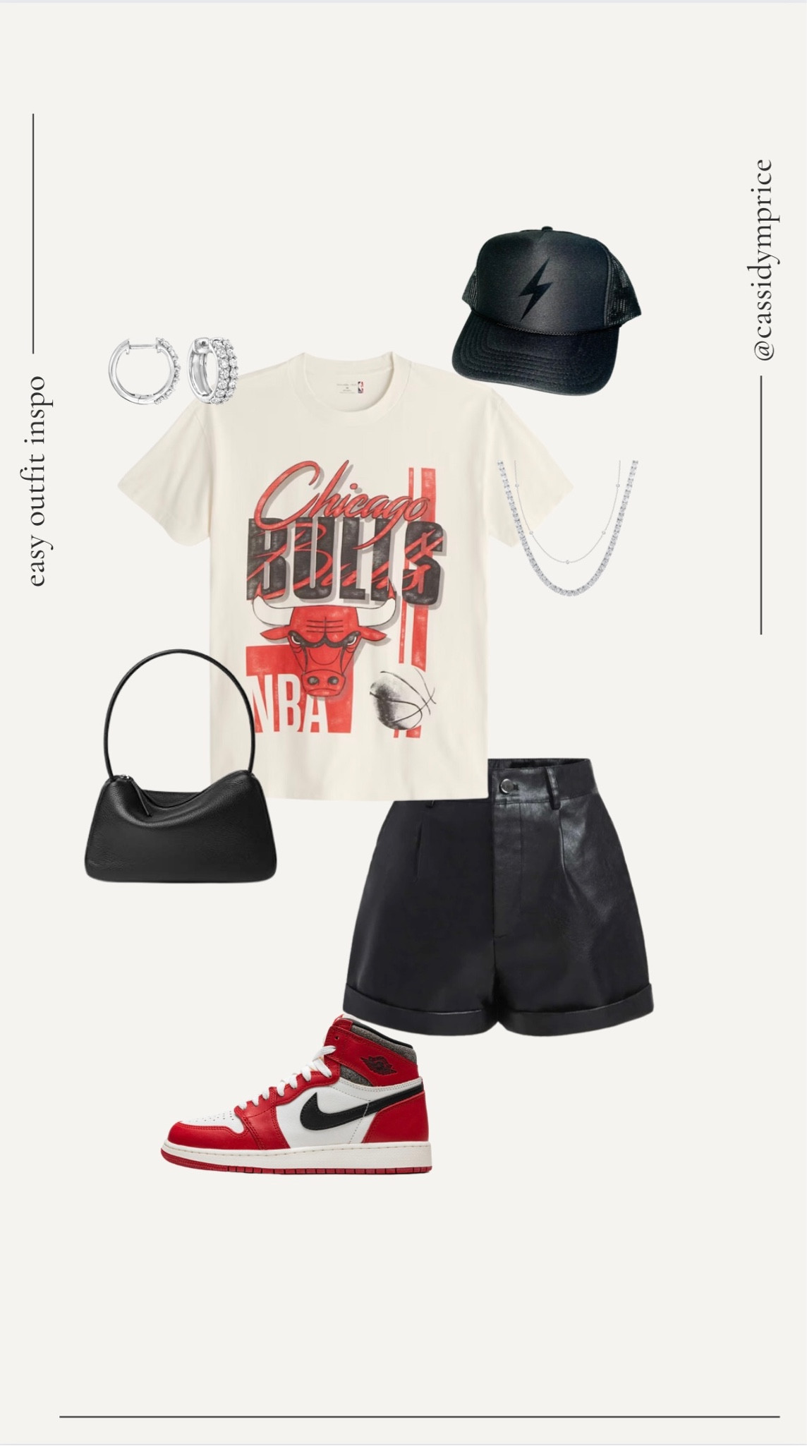 Graphic tee outfit. Leather shorts. Jordan’s outfit. Trucker hat outfit. Silver jewlery  

#LTKunder50 #LTKstyletip #LTKshoecrush