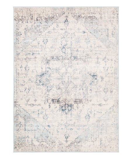 Ivory Distressed Medallion Ankara Rug | Zulily