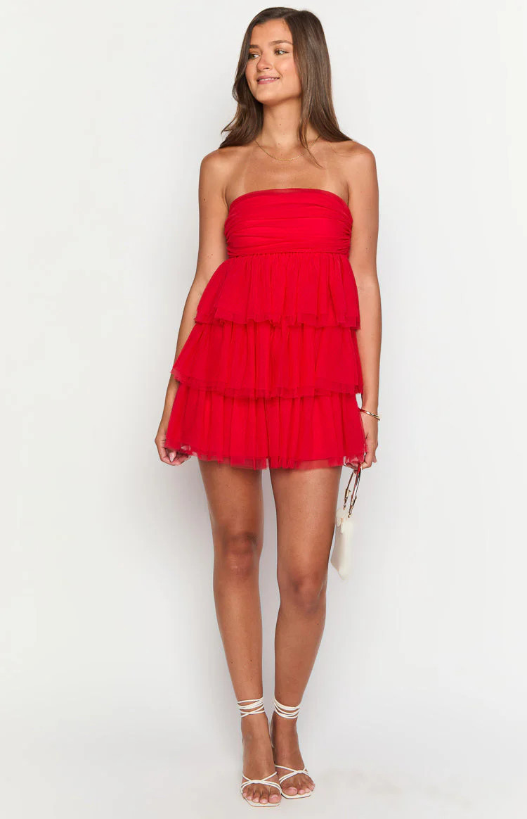 Birthday Girl Red Mini Party Dress | Beginning Boutique (US)