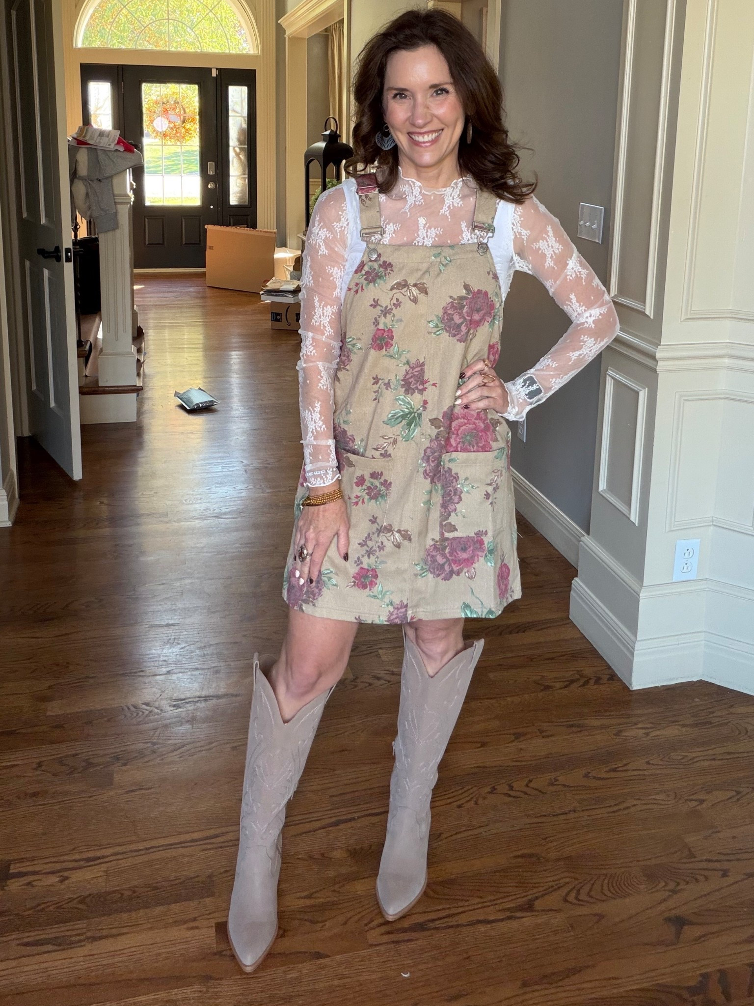 Obsessed with this floral pattern from @PinkLily, love this little romper, paired with boots and lace top underneath. 

Wearing a size small top and small romper

This pattern is also available in a jacket as well so cute! 


#LTKFindsUnder50 #LTKOver40 #LTKStyleTip