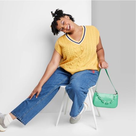 Fall outfit by wildfable  mix and match  colors and style Sneakers  Oversized Sweater Vest jeans and more by target - Wild Fable 

#LTKcurves #LTKSale #LTKstyletip