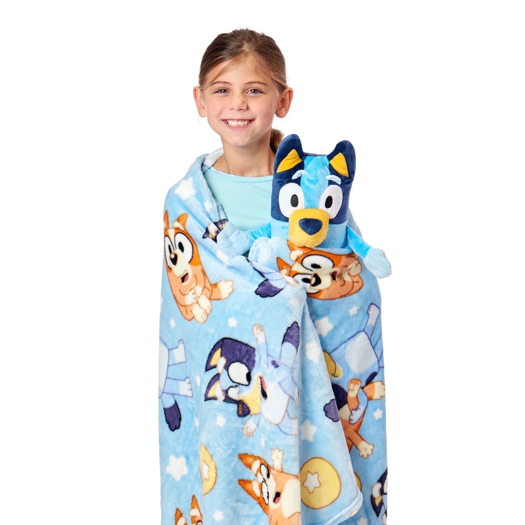 Bluey Kids Hugger with Silk Touch Throw Blanket, 50x60 inches Blue | Walmart (US)
