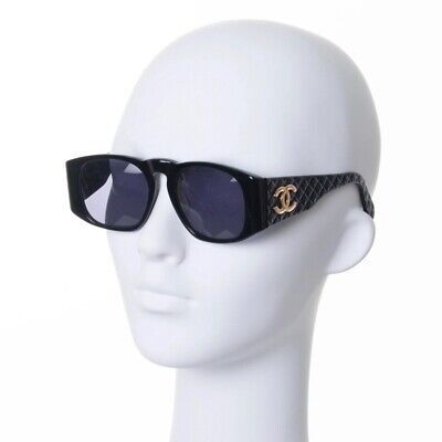 Auth Chanel Vintage Quilted CC Logo Black Sunglasses *For Small face frames*  | eBay | eBay US