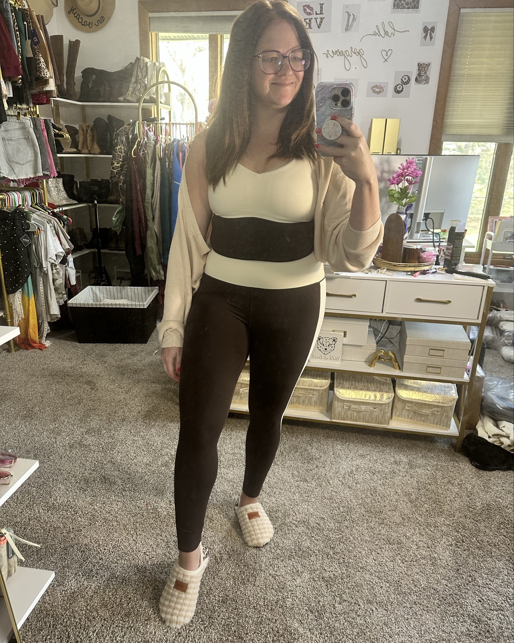 These Old Navy leggings and workout tank as SO soft!!

Working from home outfit of the day
Midwest life 
Mom life
Casual outfit

#LTKActive #LTKmomlife #LTKootd