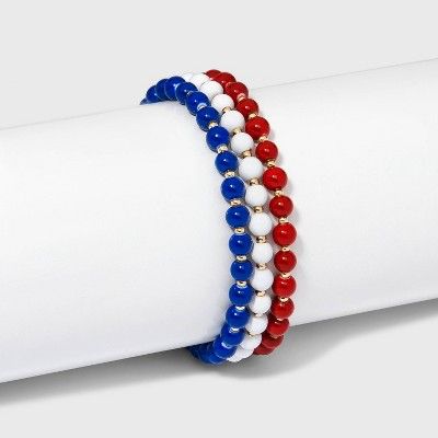 SUGARFIX by BaubleBar Beaded Bracelet Set 3pc - Red/White/Blue | Target