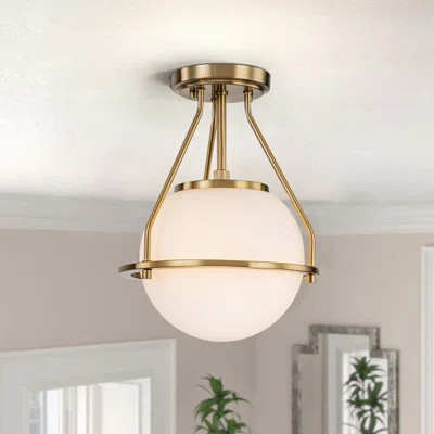 Annyston 1 - Light 9.5'' Globe Semi Flush Mount | Wayfair Professional