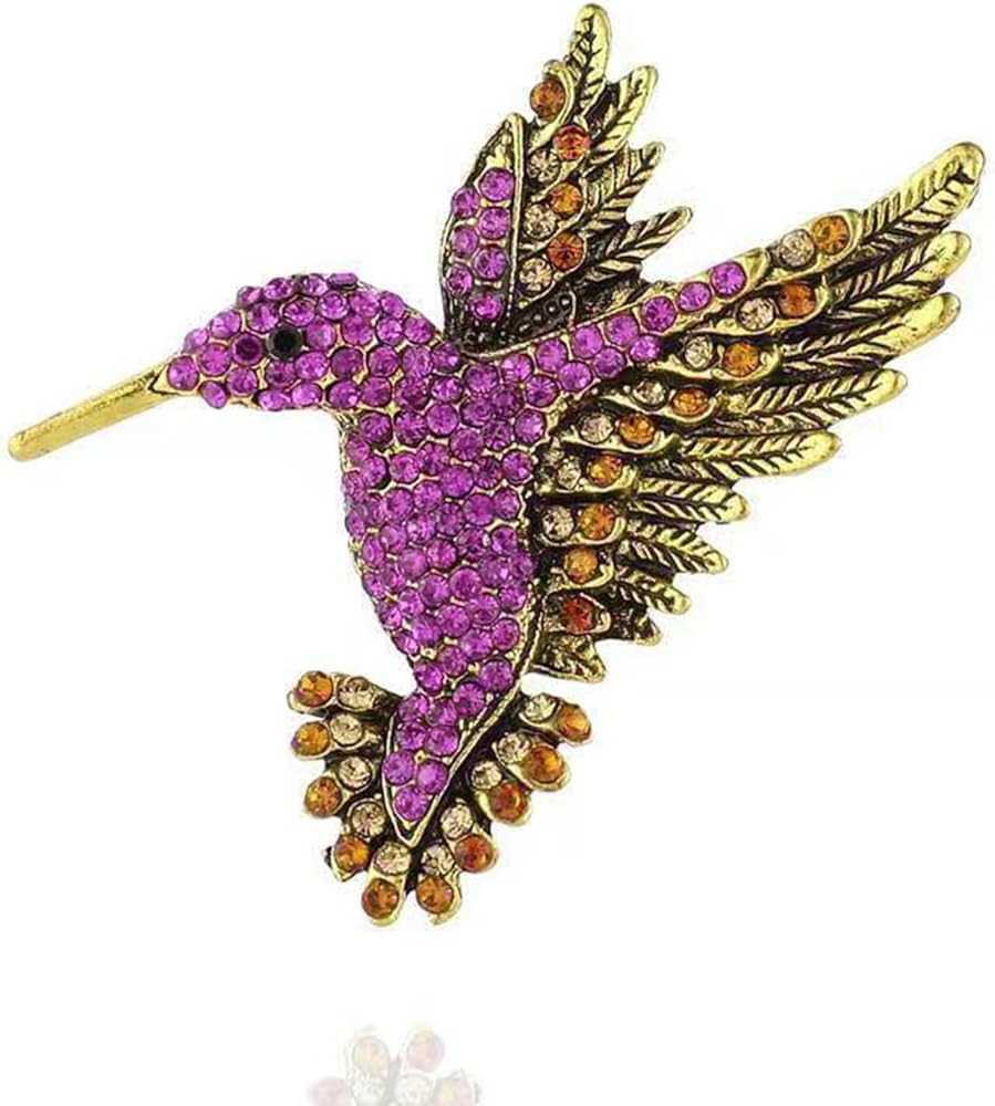 Bird Hummingbird Brooch for Women - Elegant Vintage Hummingbird Rhinestone Bird Pin Jewelry for W... | Amazon (US)