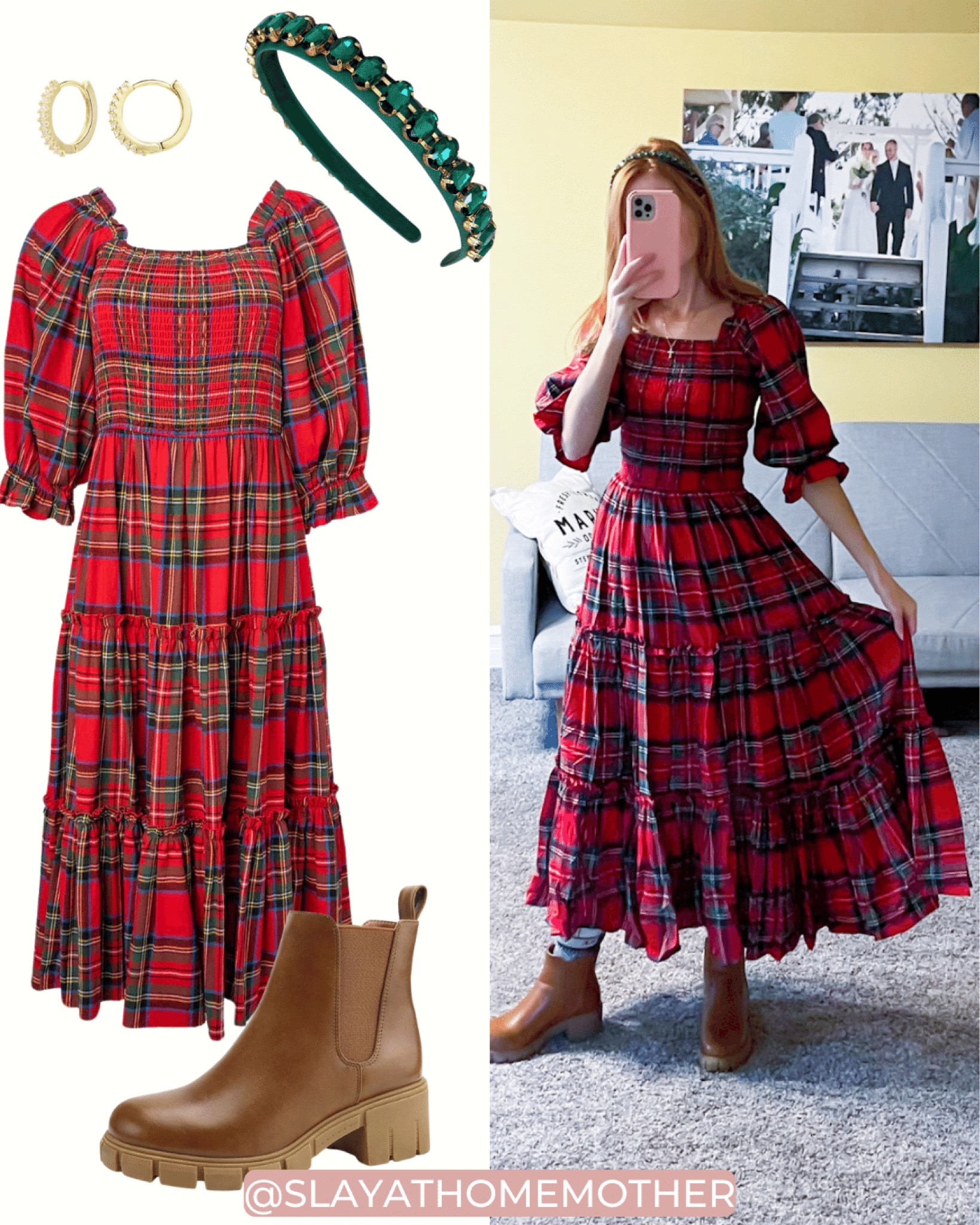 Loving this red holiday dress! It is so comfortable with a smocked bust for a bit of stretch 😍. Wearing a XXS fits tts and is so comfy! Pair with a festive holiday headband like this one :) 

Boots wearing a size 5 - if you are between sizes I would size down :) wearing with thick wool socks 

Holiday outfits, holiday party, christmas party, boots, redhead, holiday looks, Christmas party outfit, Christmas party dress, holiday party dress, smocked dress, petite fashion, petite dress, petite holiday dress, petite style #ltkpetite


#LTKSeasonal #LTKHoliday #LTKstyletip