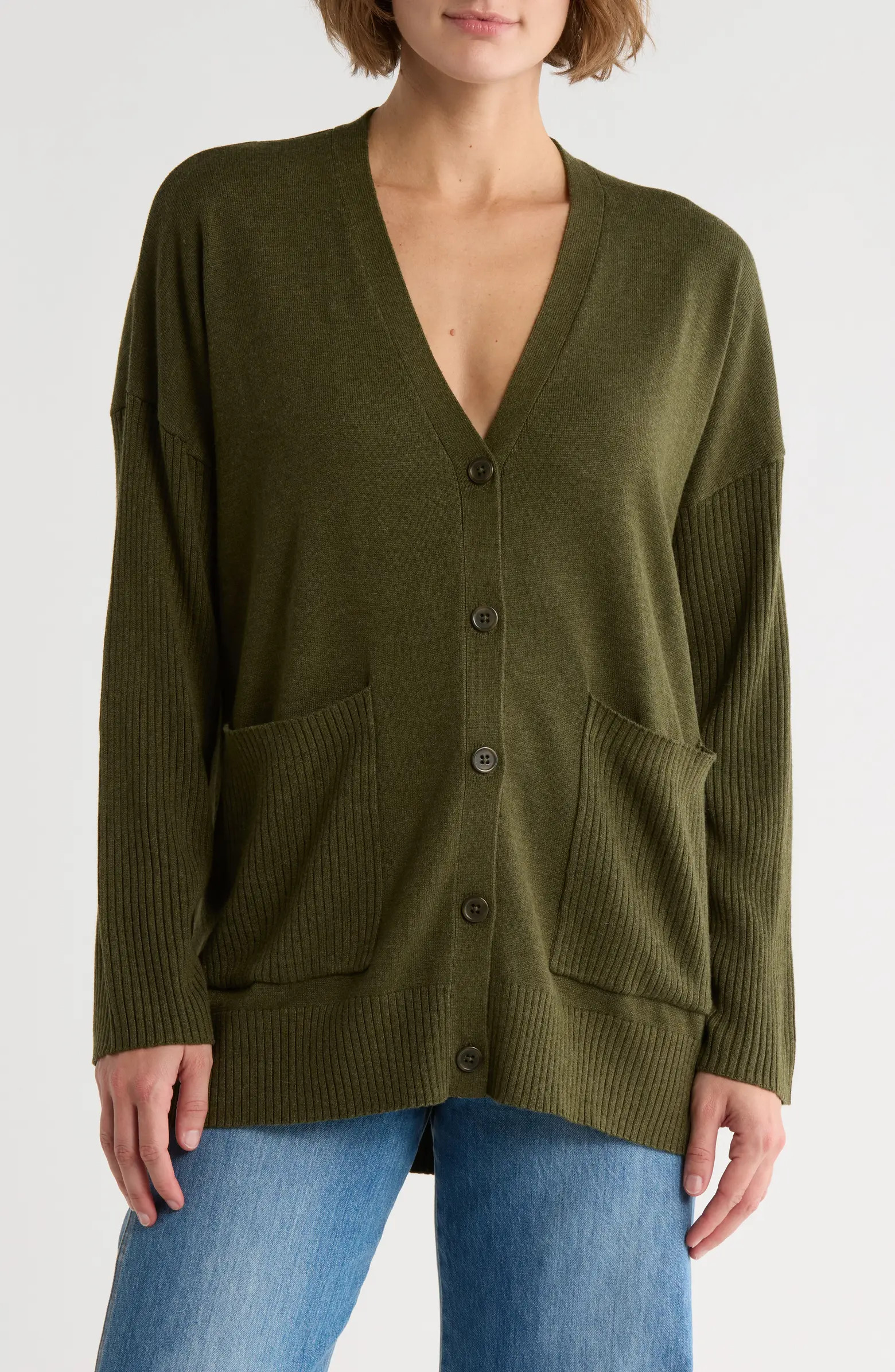 Splendid Oversize Ribbed Mixed Stitch Cardigan | Nordstromrack | Nordstrom Rack