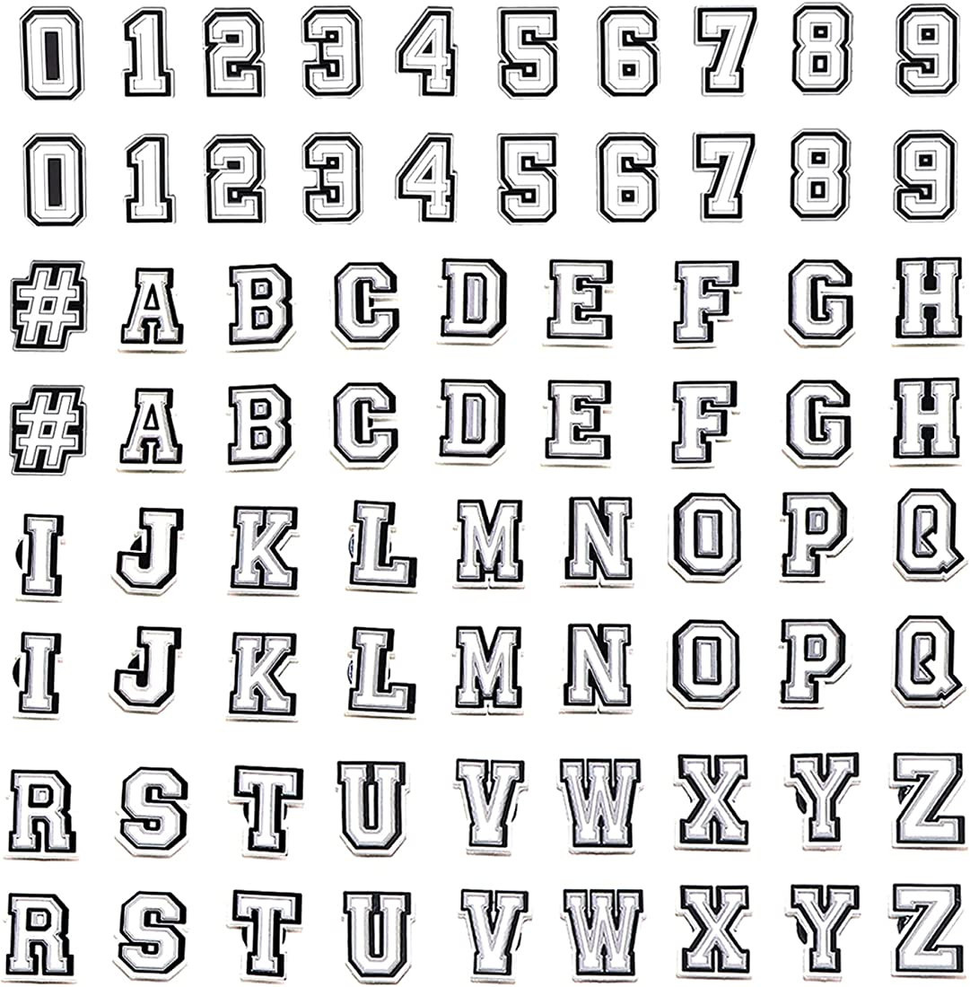 SAVLDO 37 74 Pcs Letters Numbers Shoe Charms, Double A-Z Letters & 0-9# Numbers Clog Charms for W... | Amazon (US)