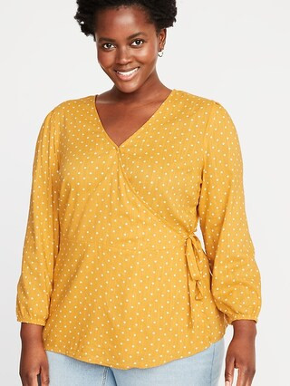 Wrap-Front Tie-Waist Plus-Size Top | Old Navy | Old Navy US