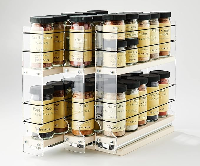 Vertical Spice - 222x2x11 DC - Spice Rack - Cabinet Mounted- 3 Drawers - 30 Capacity - Best In Cl... | Amazon (US)
