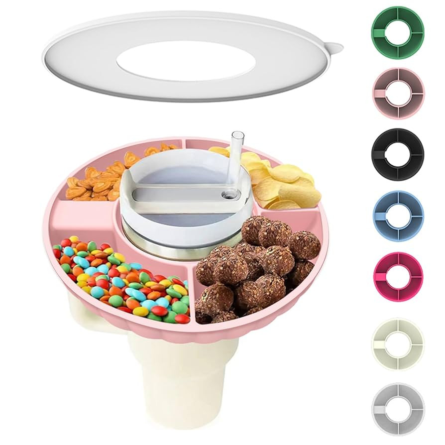 Snack Bowl for Stanley Cup, Silicone Snack Tray with Lid Compatible with Stanley Cup 40 oz, Reusa... | Amazon (US)