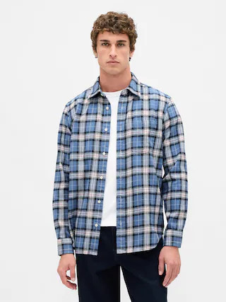 Organic Cotton Relaxed Flannel Shirt | Gap (US)