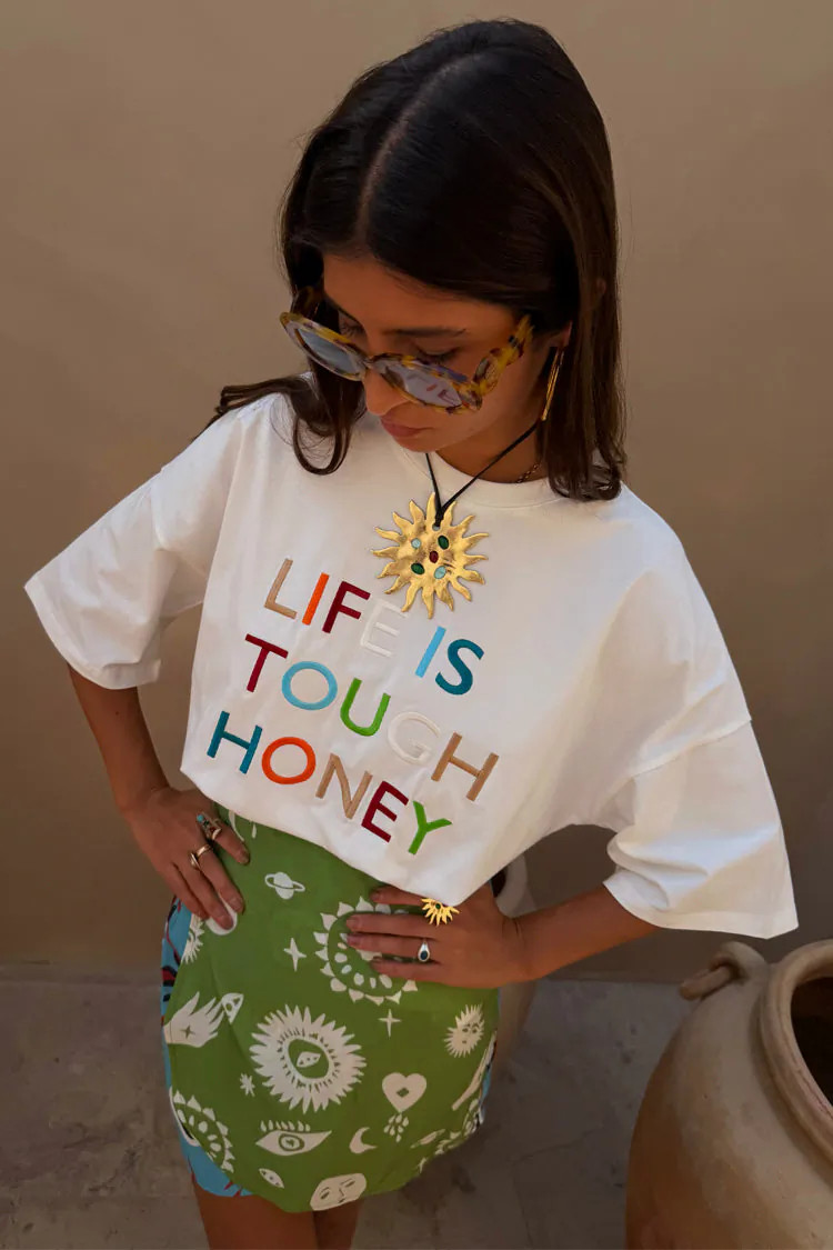 Life Is Tough Embroidered T-Shirt | Never Fully Dressed US