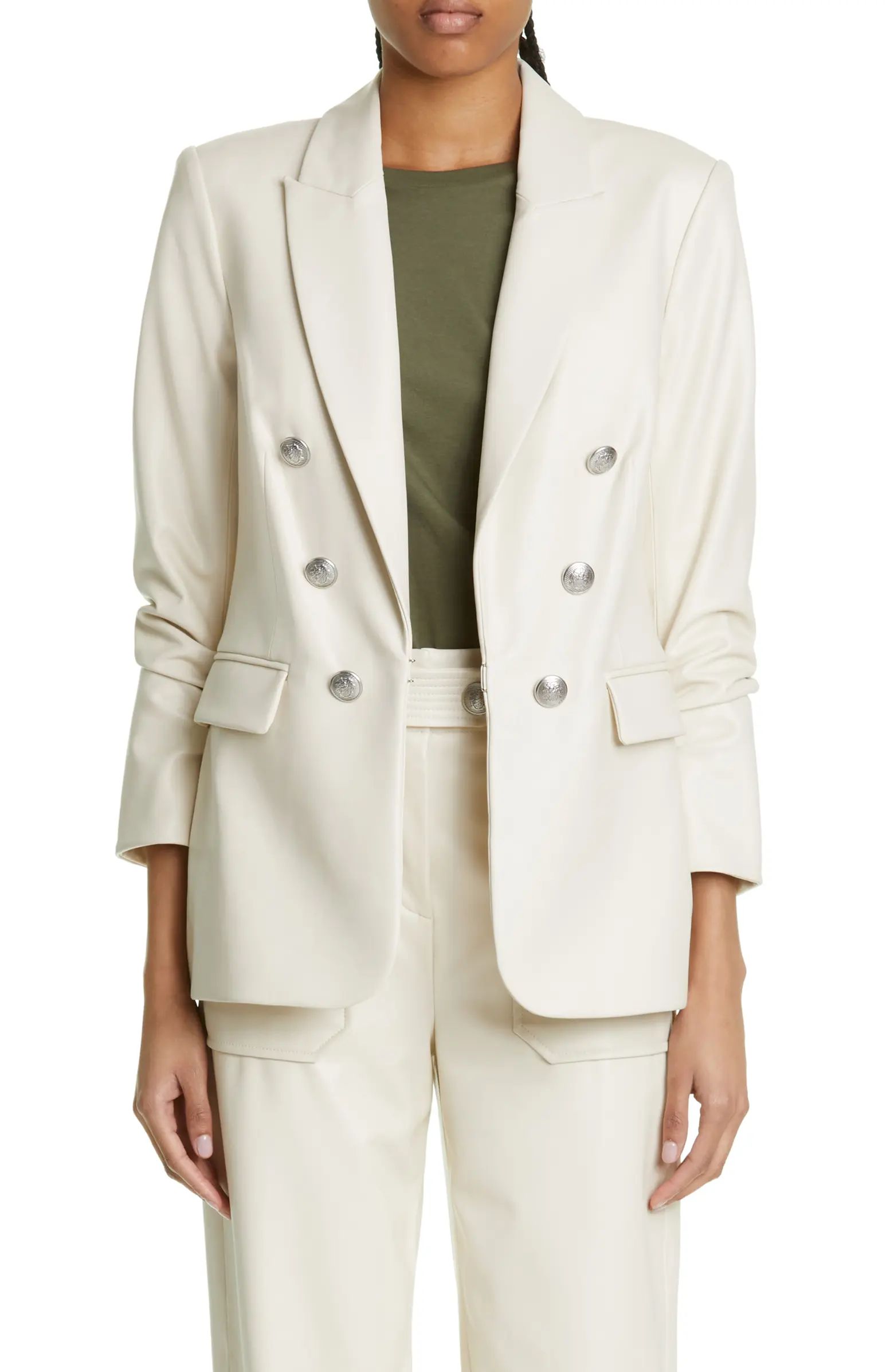 Beacon Double Breasted Faux Leather Dickey Jacket | Nordstrom