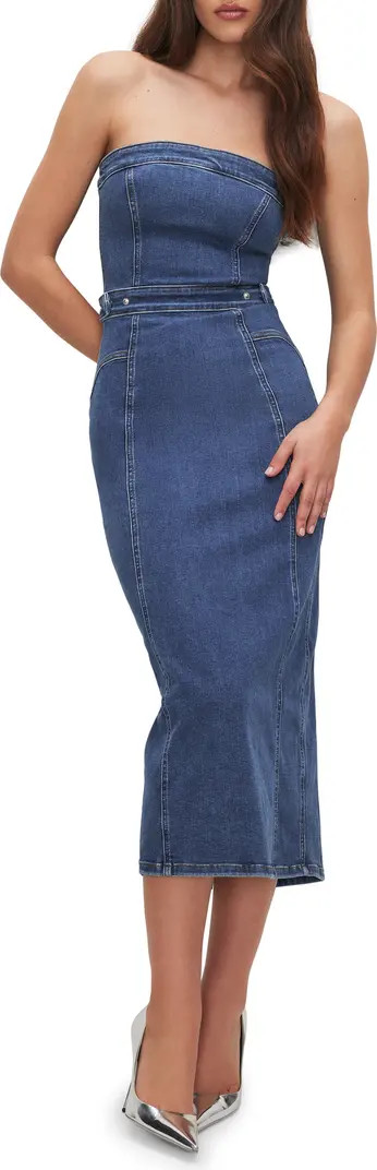 Good American Denim Tube Midi Dress | Nordstrom | Nordstrom