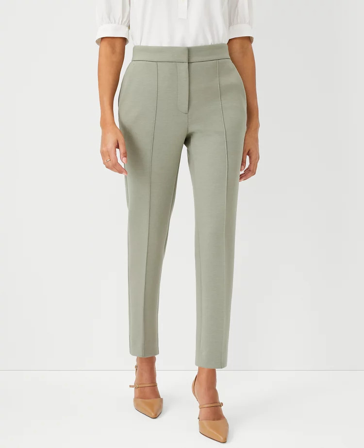 The High Rise Ankle Pant in Double Knit - Curvy Fit | Ann Taylor (US)