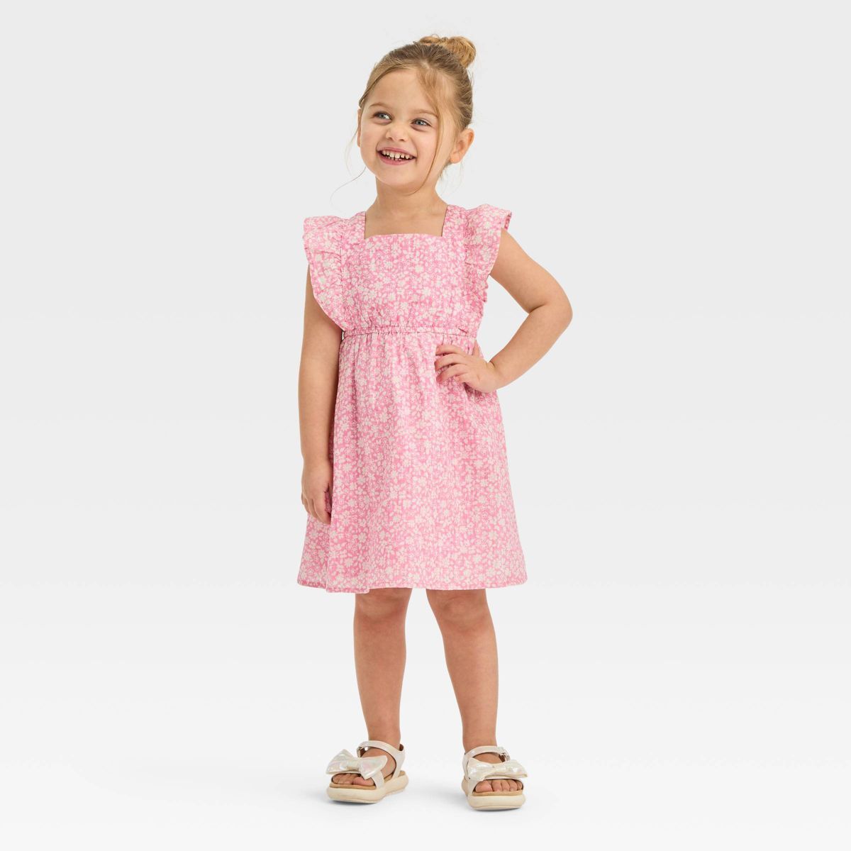 Toddler Girls' Floral Dress - Cat & Jack™ Pink | Target