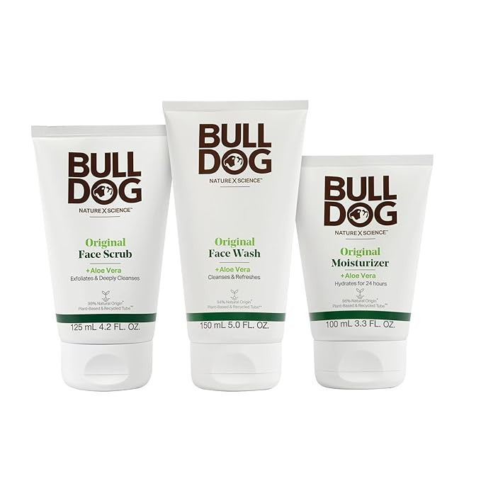BULLDOG Mens Skincare and Grooming Original Full Face Kit with Moisturizer, Face Wash & Face Scru... | Amazon (US)