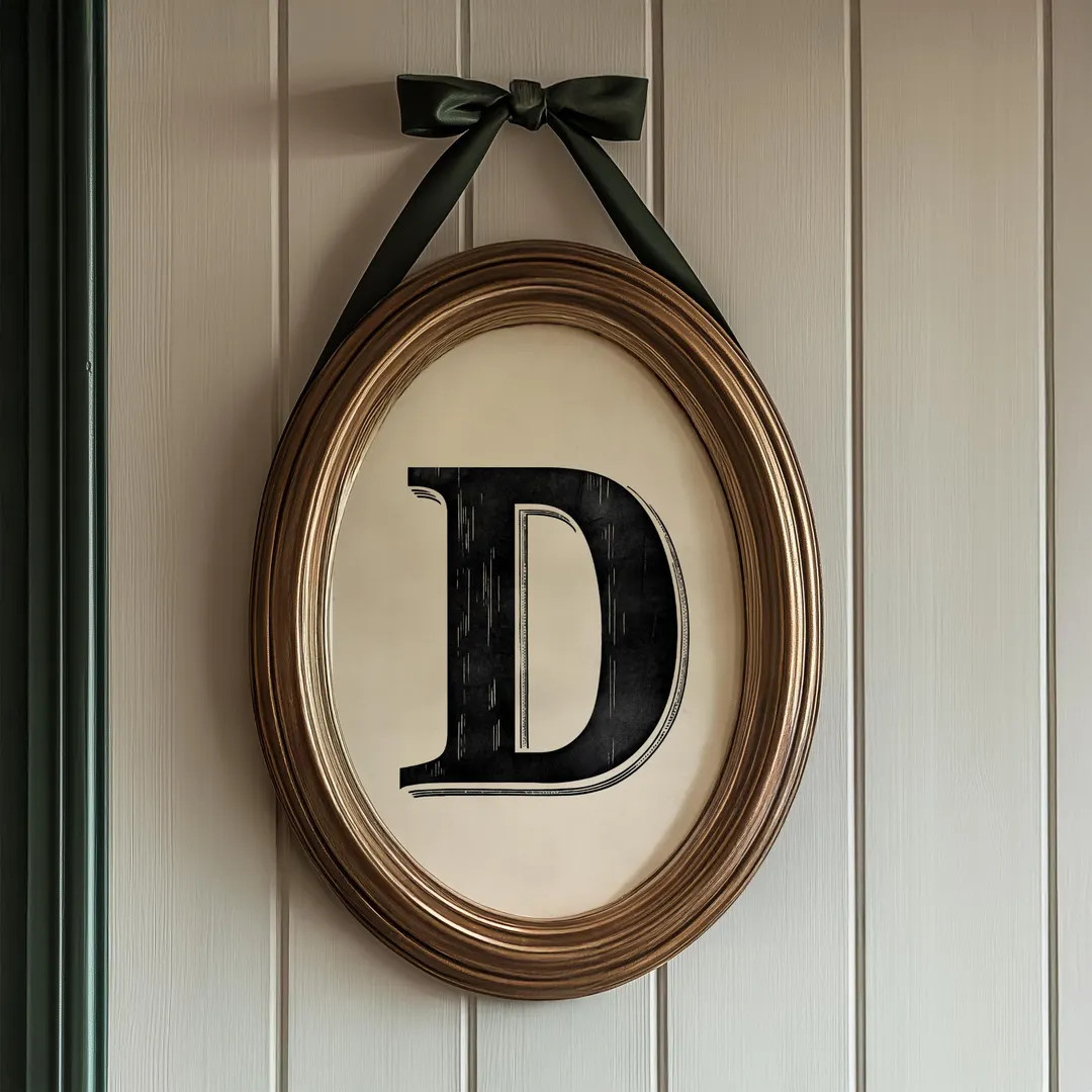 Monogram D Print - Vintage Letterpress Style, Farmhouse Decor (digital Download) - Etsy | Etsy (Global)