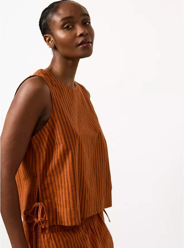 Rust Brown Stripe Co-ord Shell Top 6 | Tu Clothing