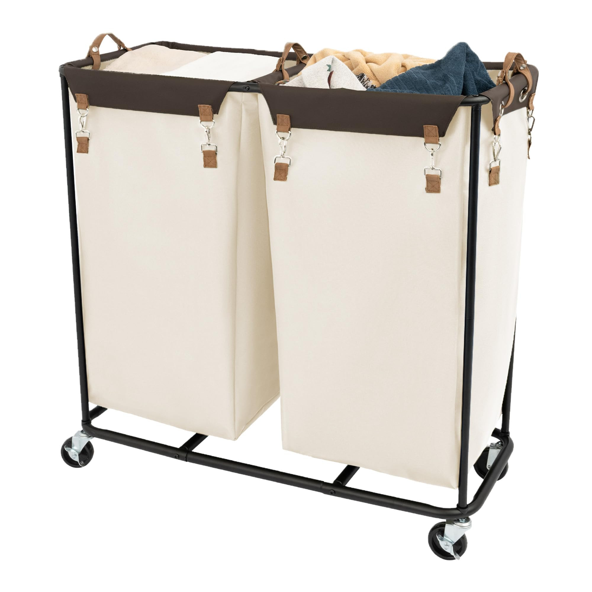 StorageWorks 390L Extra Large Lanudry Hamper with Wheels, Laundry Basket with Wheels 2 Sections, ... | Amazon (US)