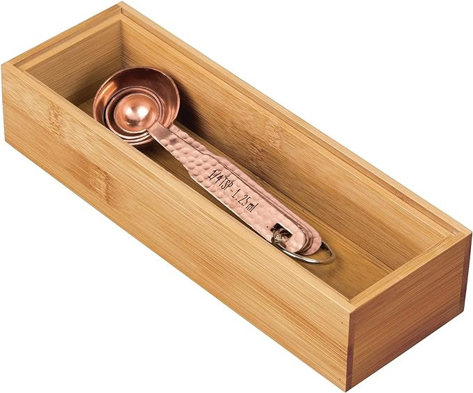 iDesign 41840 InterDesign Bamboo Stackable Box 3” x 9” x 2” Formbu Drawer Organizer - 3" x ... | Amazon (US)