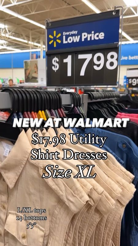 Let’s style these new $17.98 utility shirt dresses from Walmart!  XL in mine!  Love this heart necklace I found at my local store. Available online too!  XL slip shorts with tummy control. Sandals fit tts  

#LTKfindsunder50 #LTKSeasonal #LTKmidsize