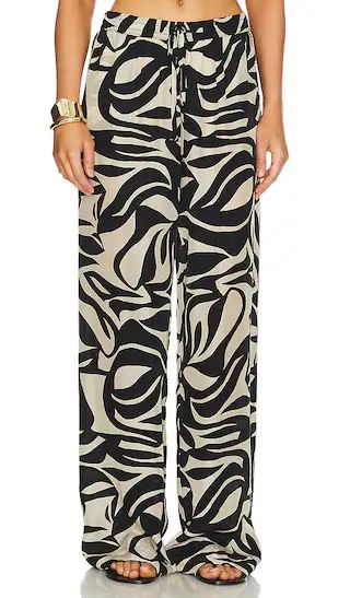 Resort Pant in Abstract Tropical Cupro | Revolve Clothing (Global)